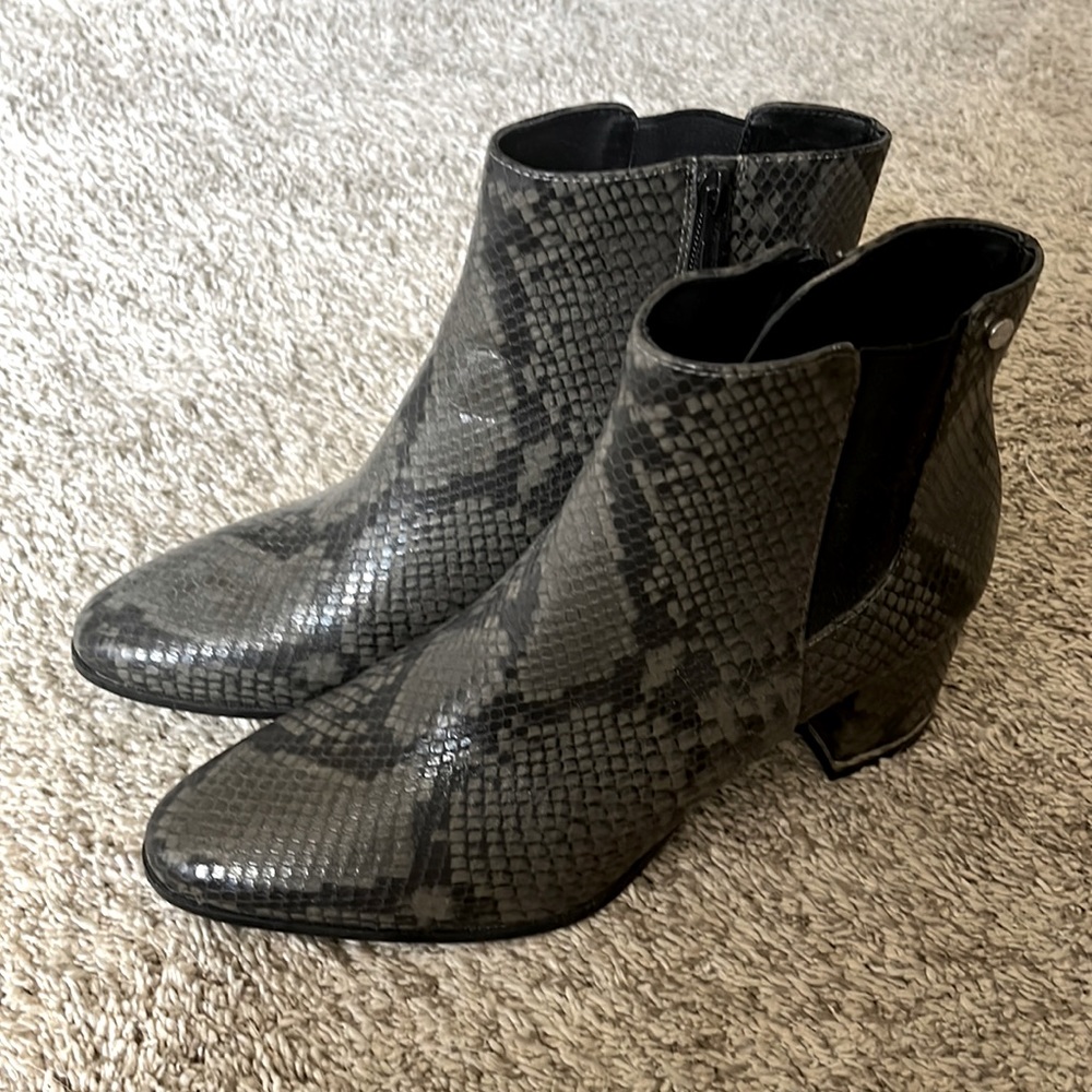 Calvin Klein Snake Skin Booties